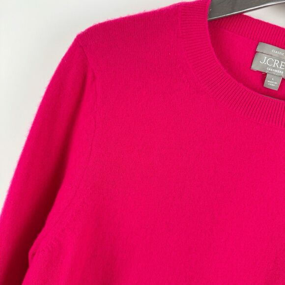 J. Crew Cashmere Women's Classic Fit Pink Crewneck Lightweight Sweater Large - Picture 3 of 16